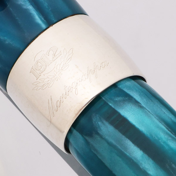 Montegrappa Symphony Fountain Pen - Blue Marble, Sterling Trim
